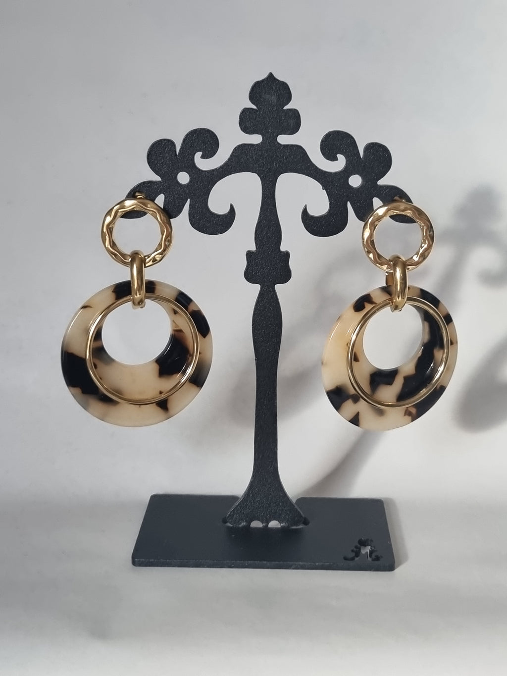 Boucles d’oreilles Anneaux Tortoise & Or Texturé