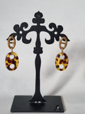 Boucles d’oreilles Ovales Tortoise & Maillon Doré