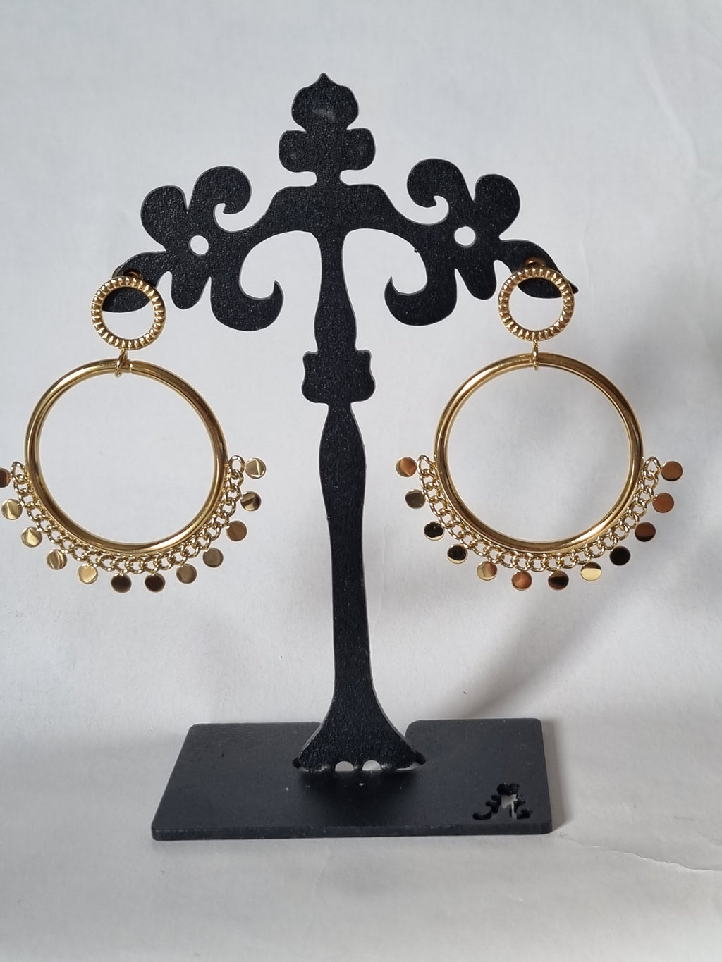 Boucles d’oreilles Créoles Dorées à Pampilles