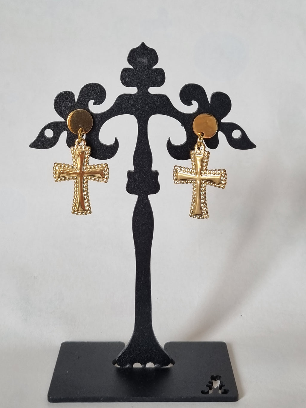 Boucles d’oreilles Croix Dorées Texturées