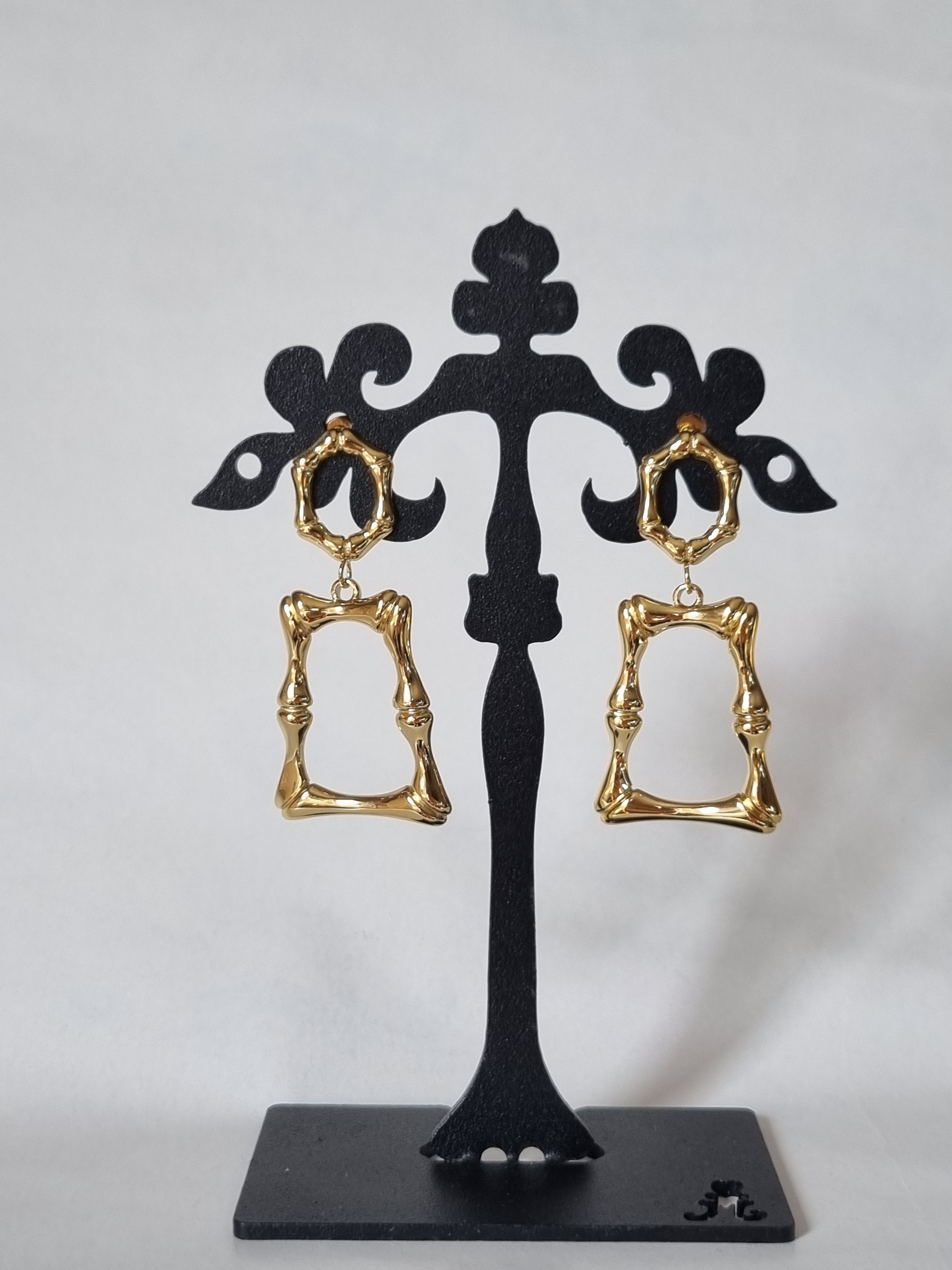 Boucles d’oreilles Géométriques Dorées Texturées