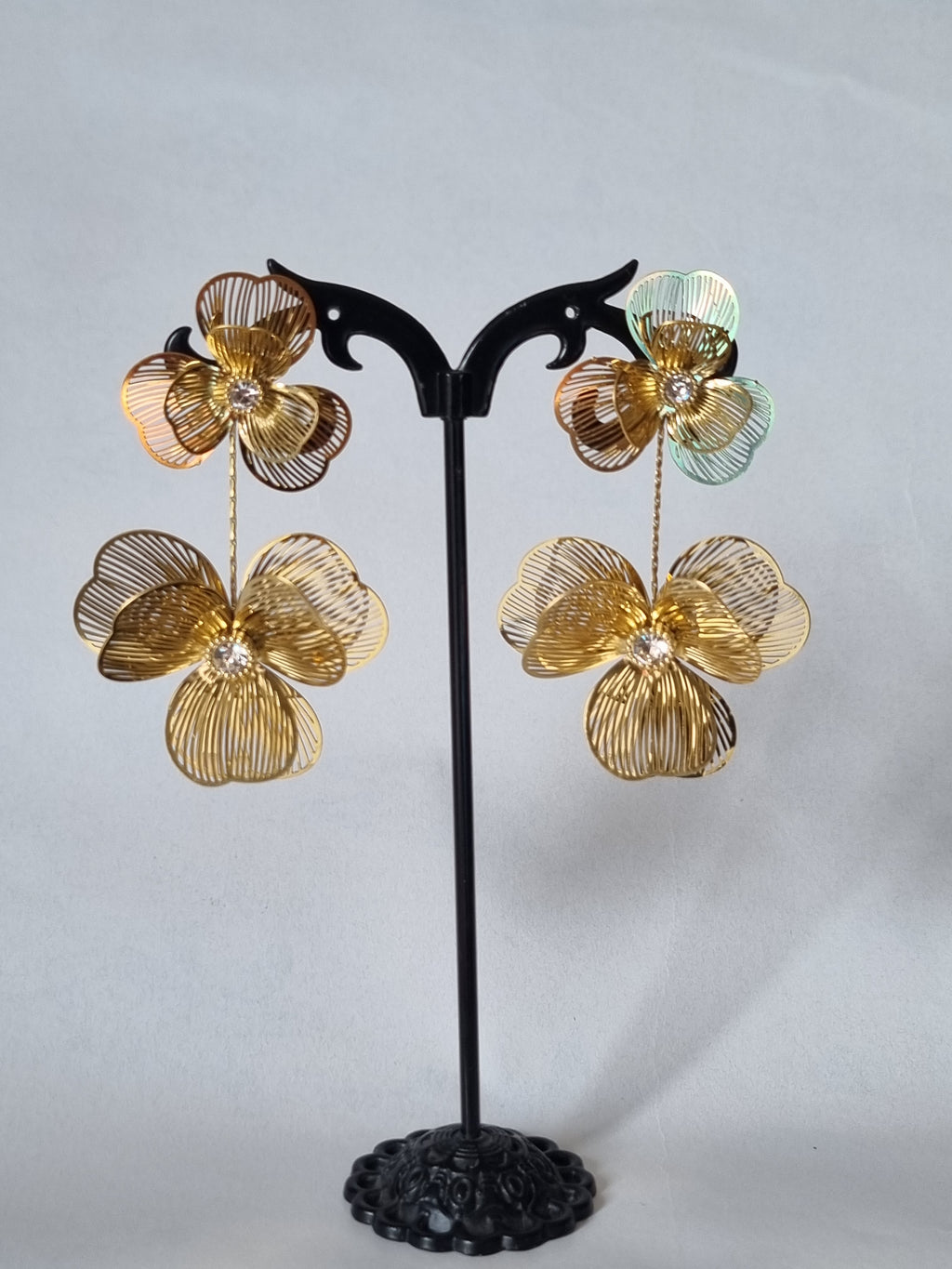 Boucles d'oreilles florale Filigrane Dorée