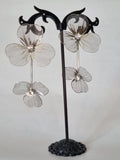 Boucles d’Oreilles Florales Métal & Cristal