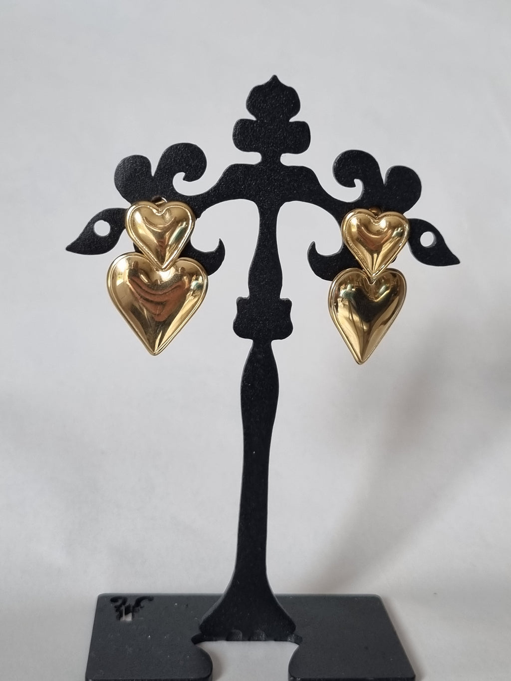 Boucles d’Oreilles Cœurs Dorés Duo