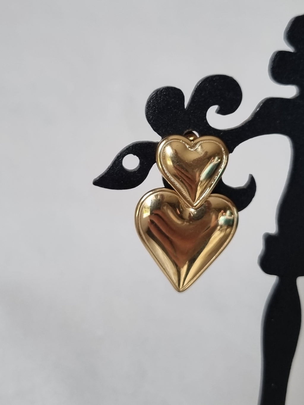 Boucles d’Oreilles Cœurs Dorés Duo