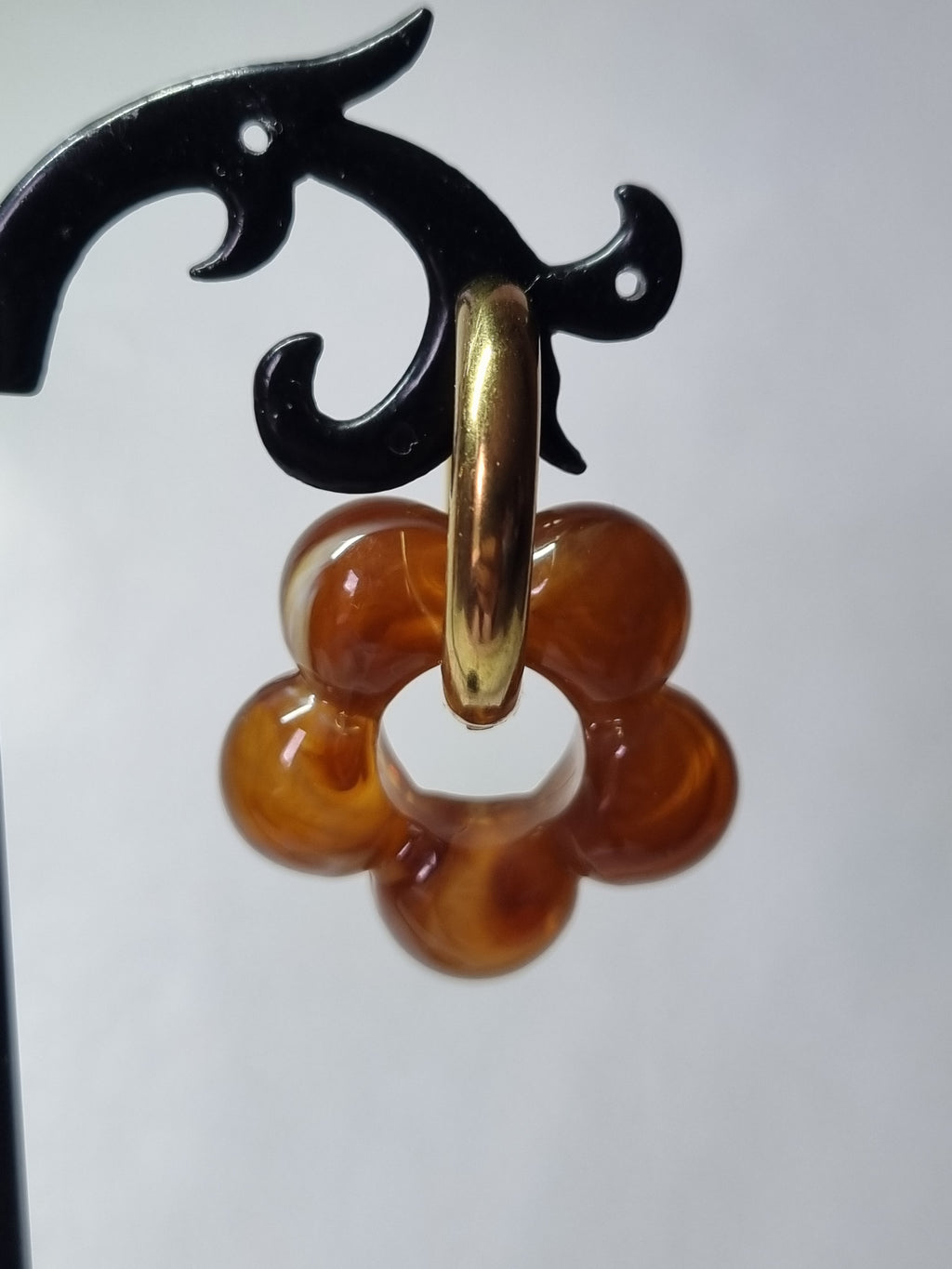 Boucles d’Oreilles Anneau Doré & Perles