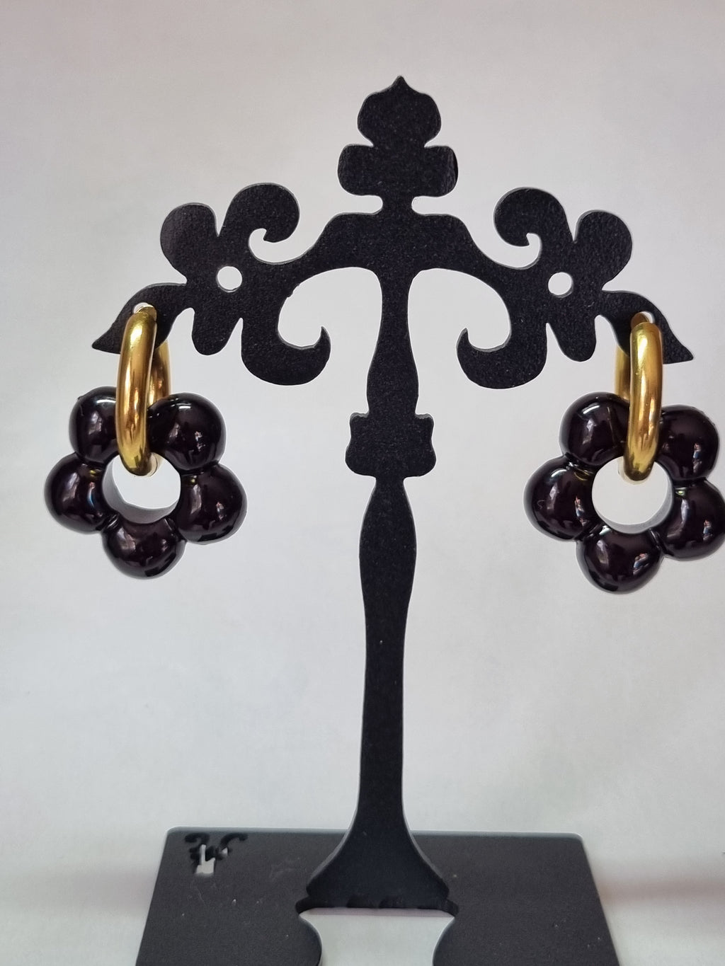 Boucles d’Oreilles Anneau Doré & Perles