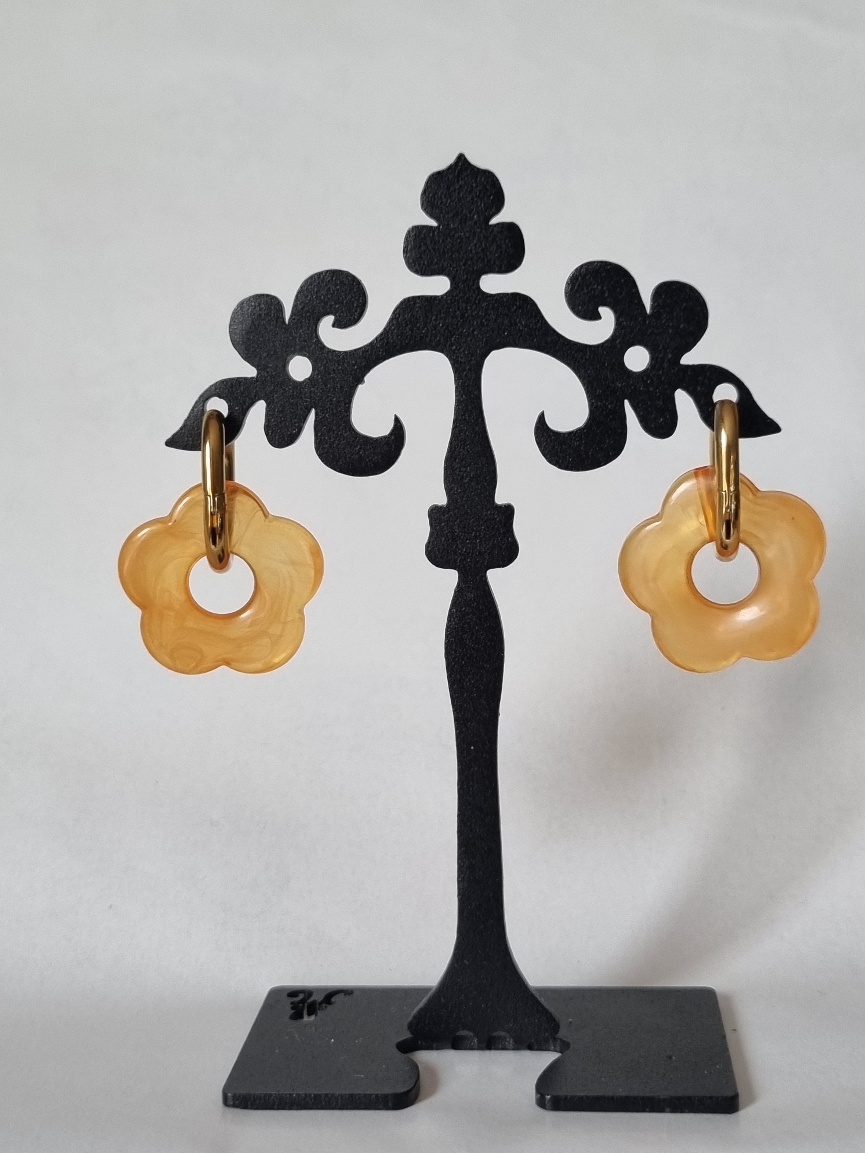 Boucles d’Oreilles Fleur & Doré