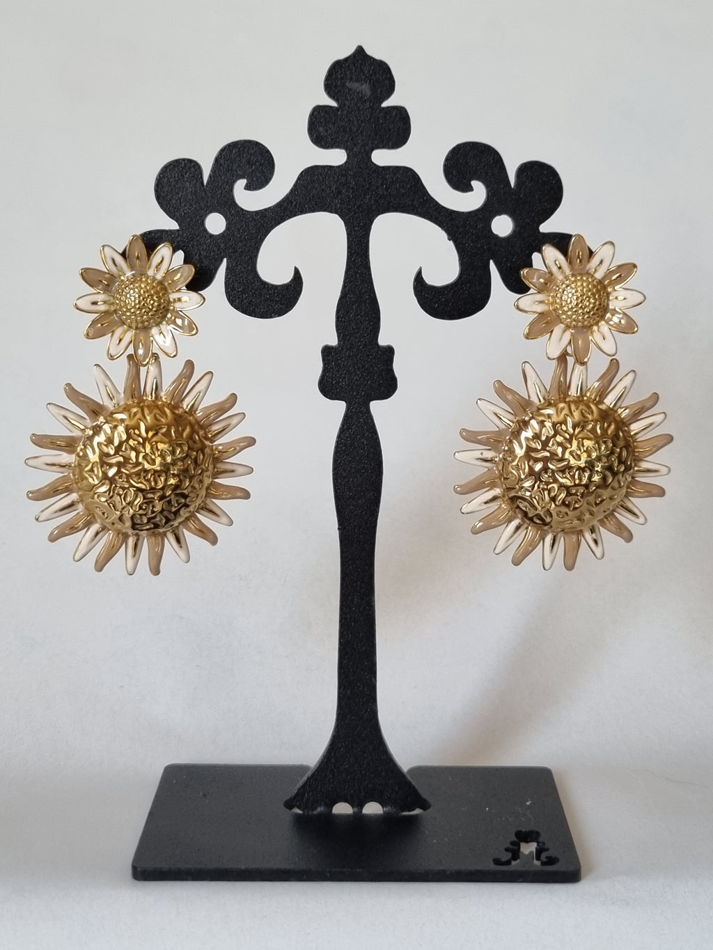 Boucles d’Oreilles Tournesols Dorés