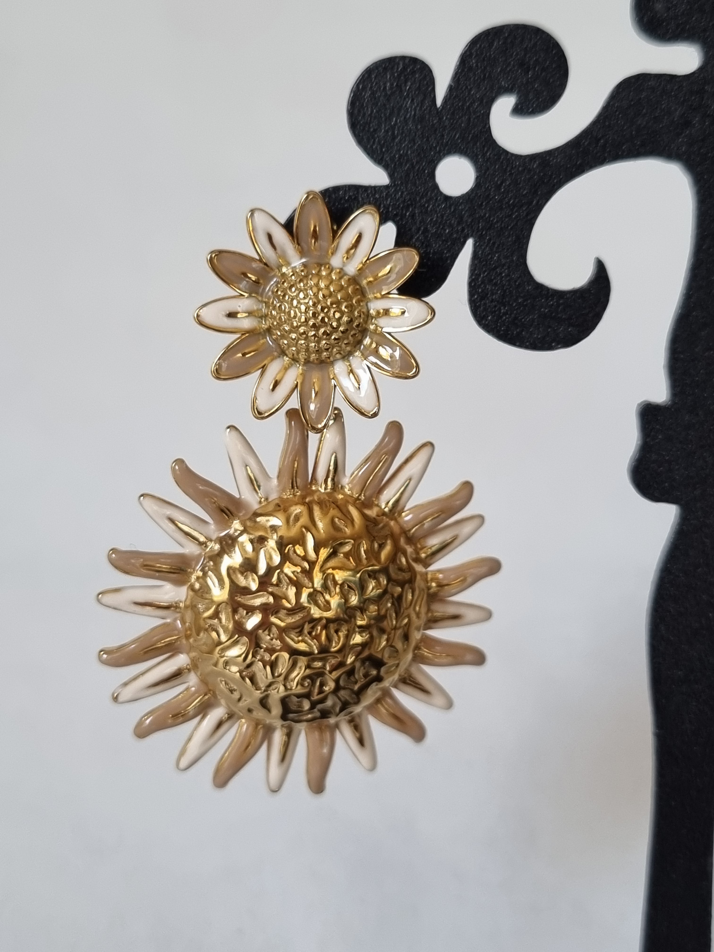 Boucles d’Oreilles Tournesols Dorés