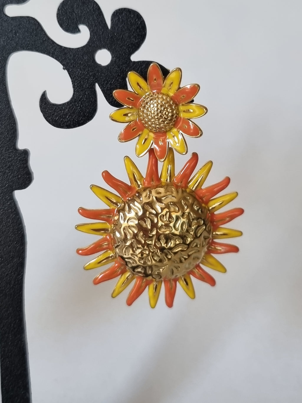 Boucles d’Oreilles Tournesols Dorés