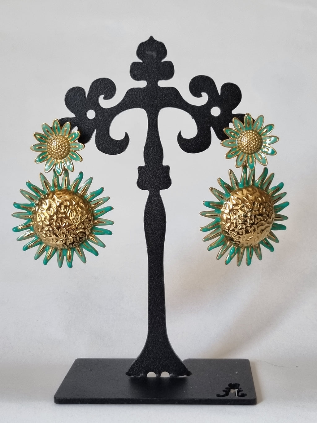 Boucles d’Oreilles Tournesols Dorés
