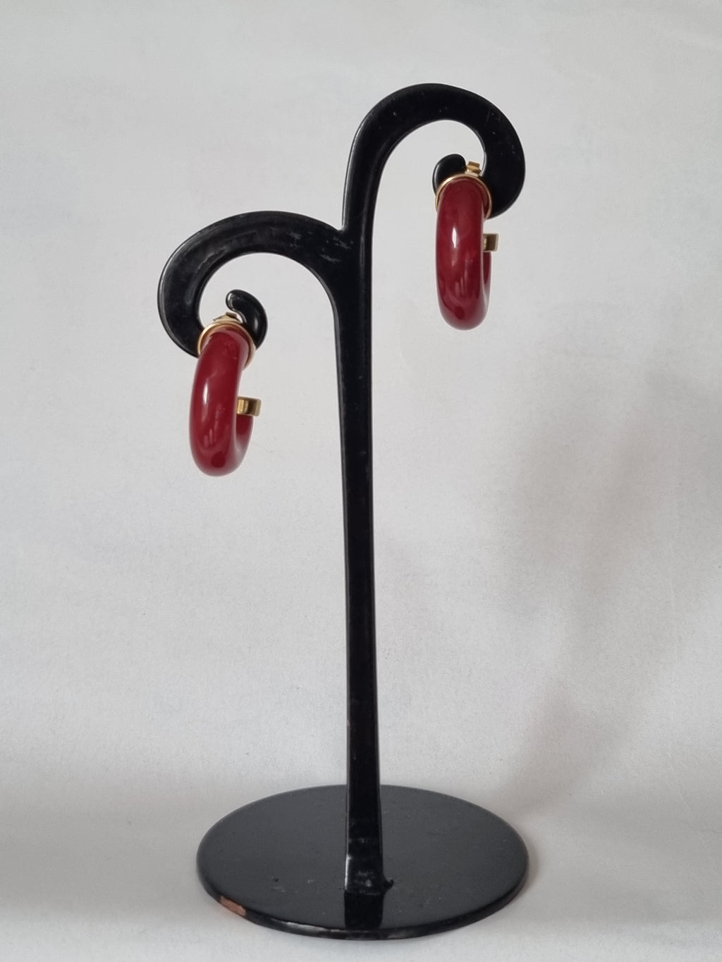 Boucles d’Oreilles Rouge & Doré