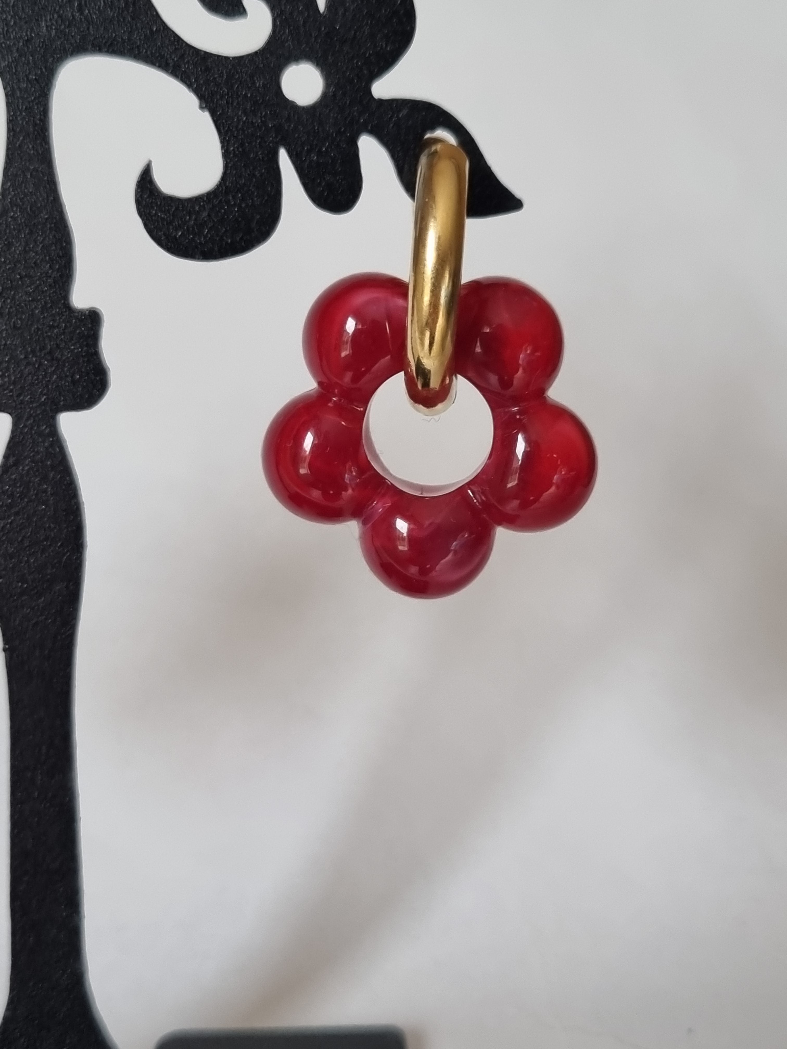 Boucles d’Oreilles Anneau Doré & Perles