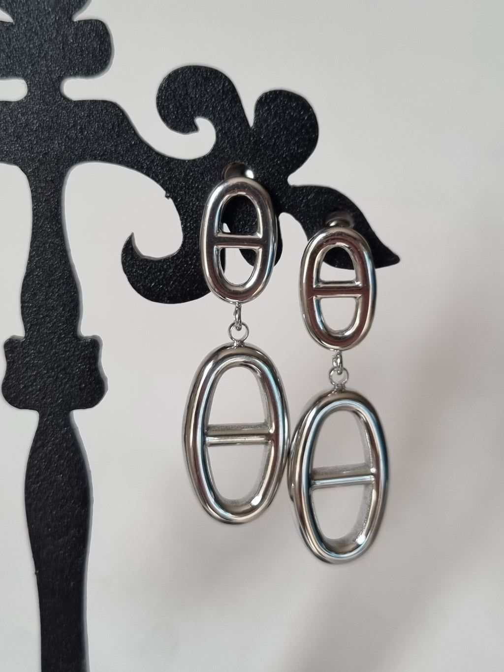 Boucles d’Oreilles Double Ovale Doré