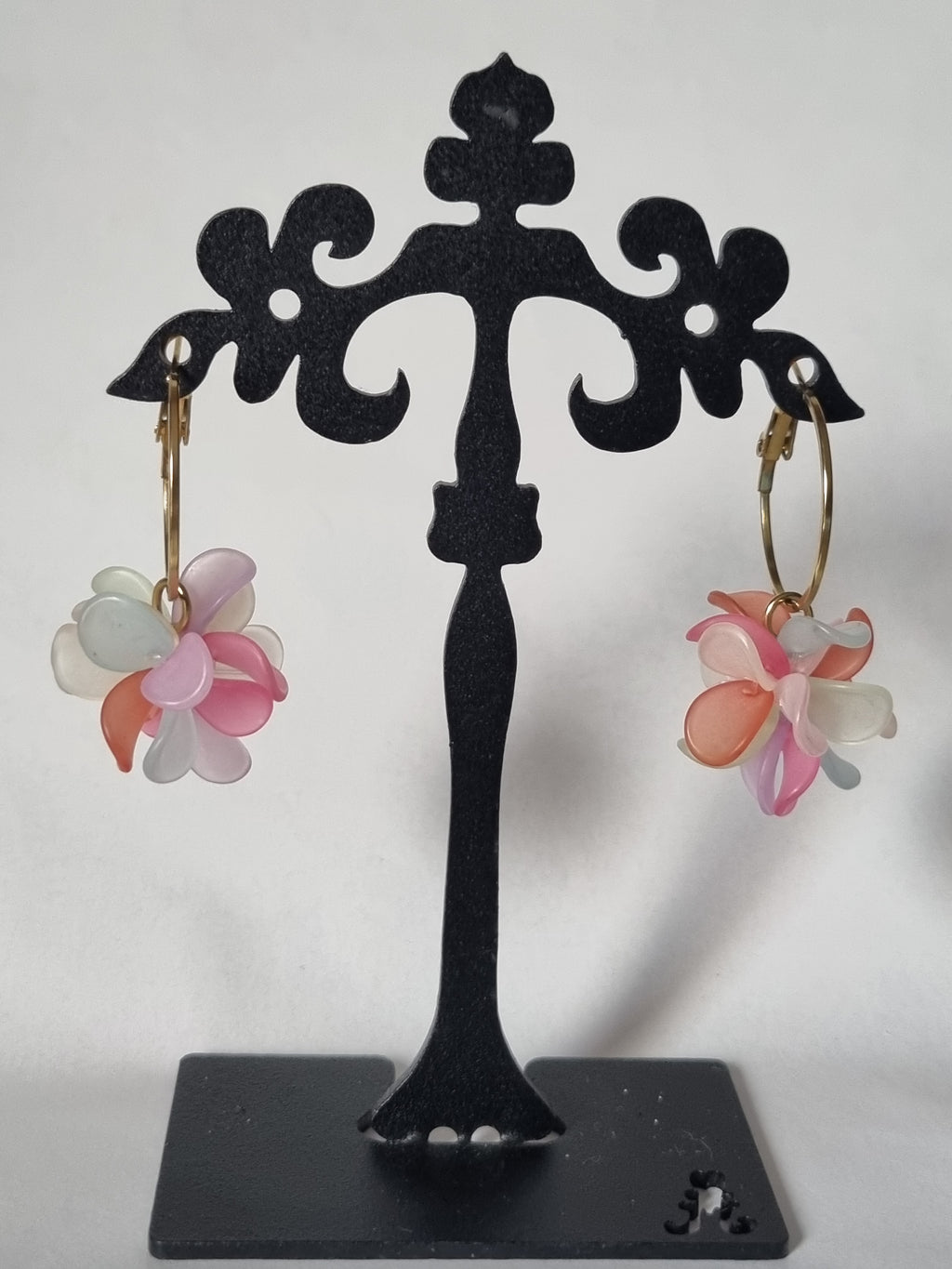 Boucles d’Oreilles Créoles Fleurs Pastel