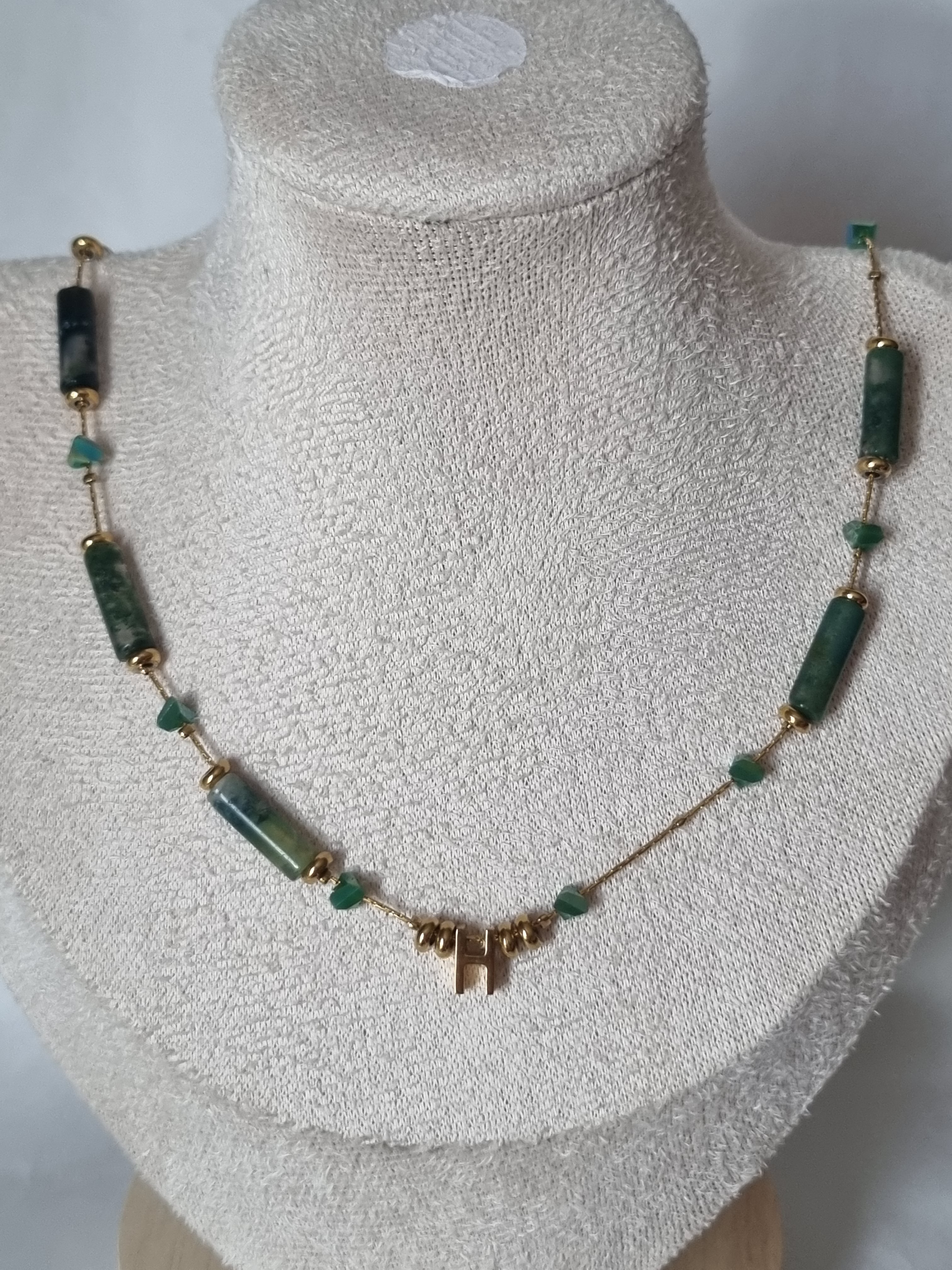 Collier Vert & Doré