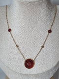 Collier Pierre Rouge & Doré