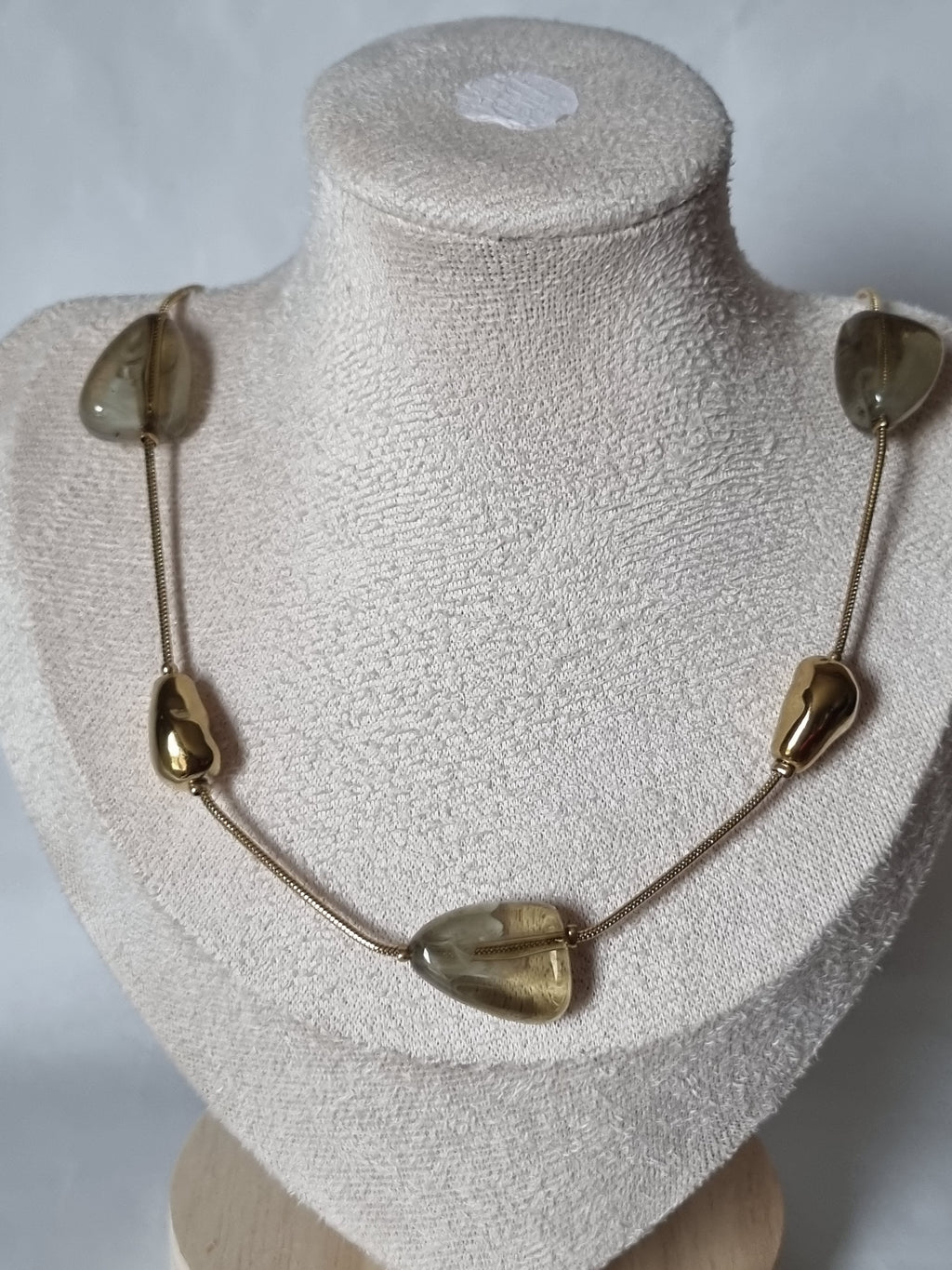 Collier Gouttes Vert & Doré