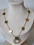 Collier Doré & Perles Vertes – Bijou Fin et Élégant pour Femme