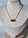Collier Demi‑Lune Doré & Perles Noires