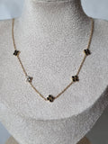 Collier Trèfles Noirs & Doré