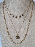 Collier Doré & Perles Foncées