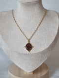 Collier Pierre Brune Doré