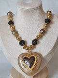 Collier Cœur Doré & Perles