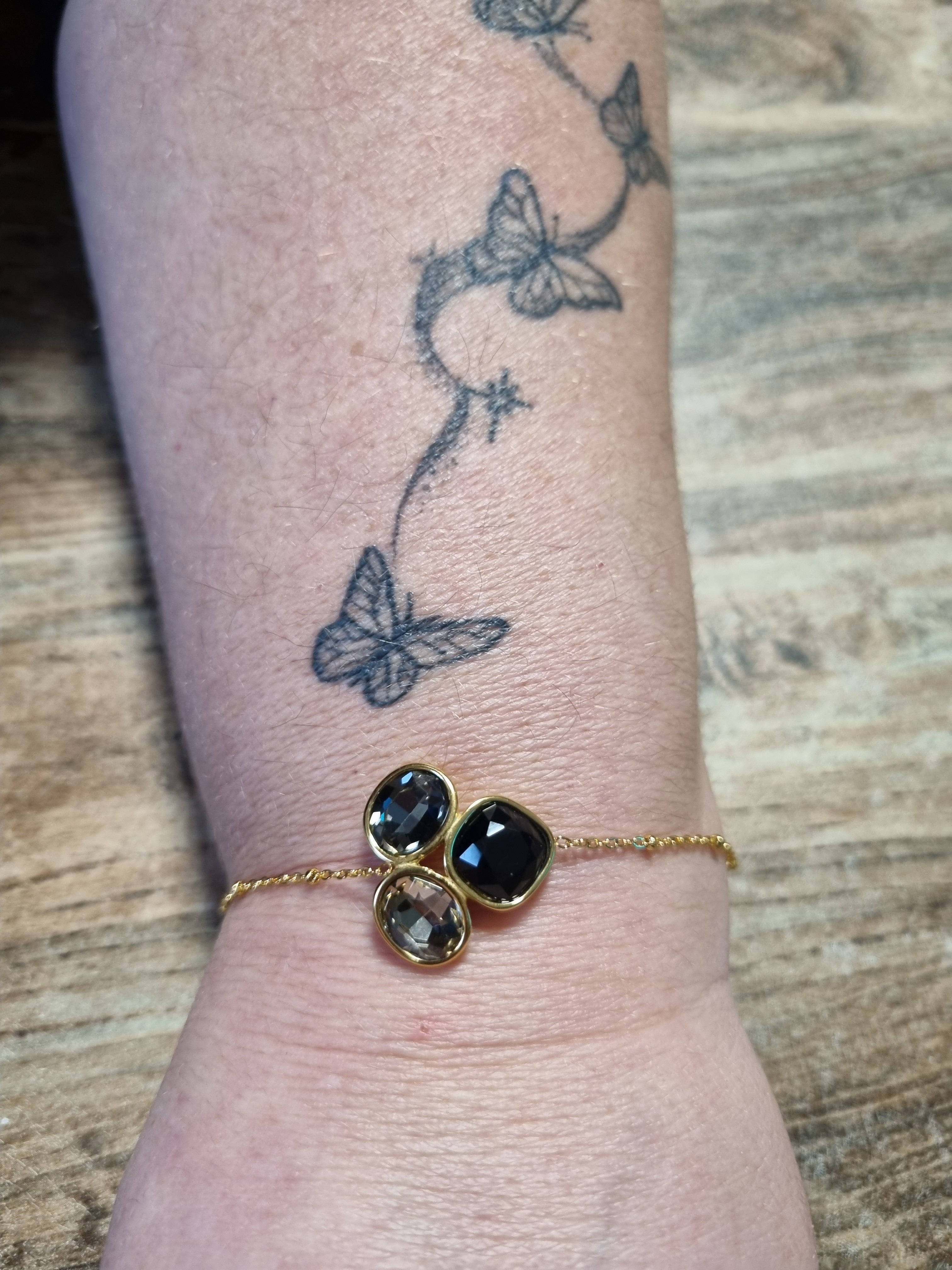 Bracelet Pierres Facettées Doré