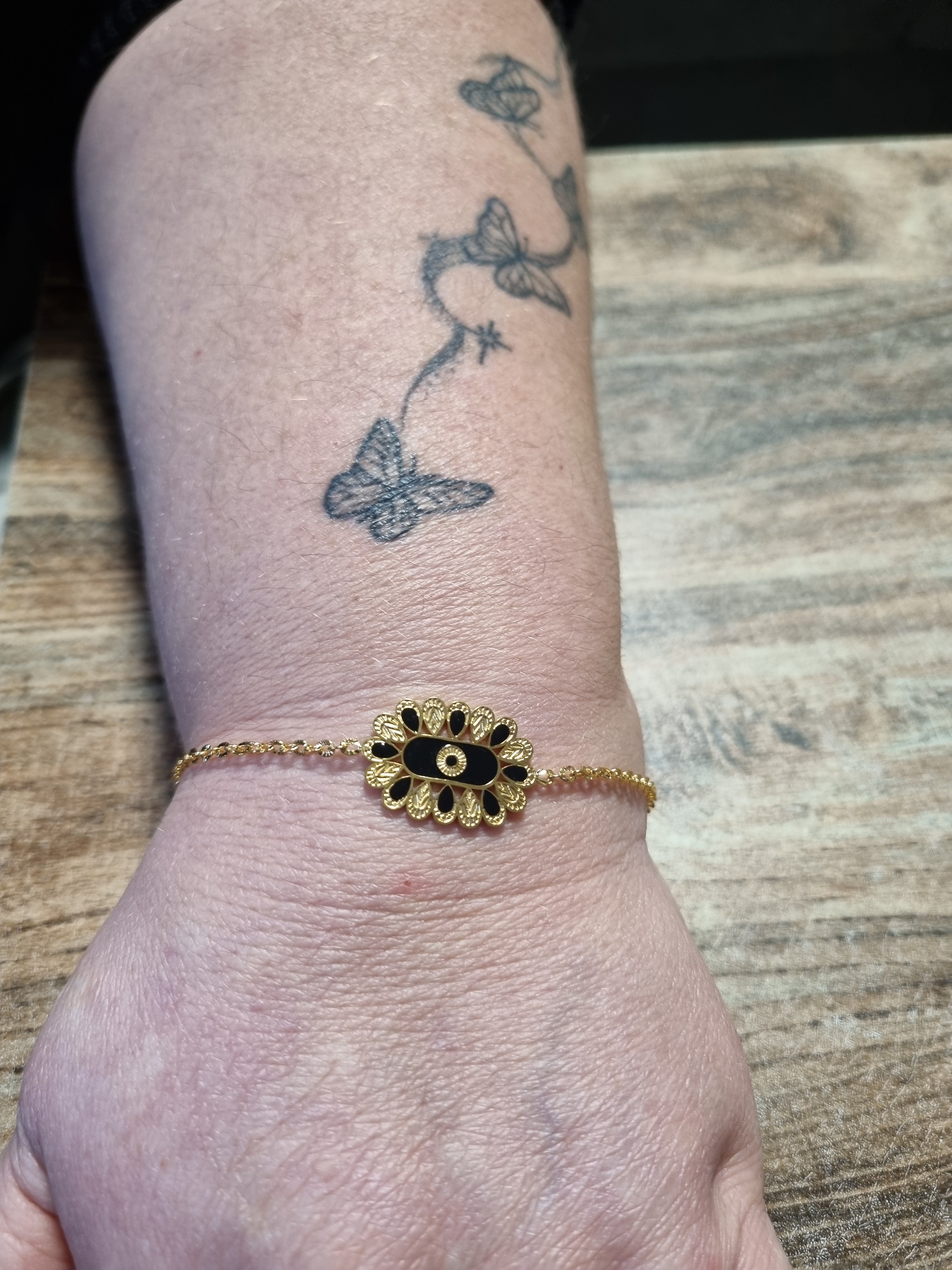 Bracelet Médaillon Noir & Doré