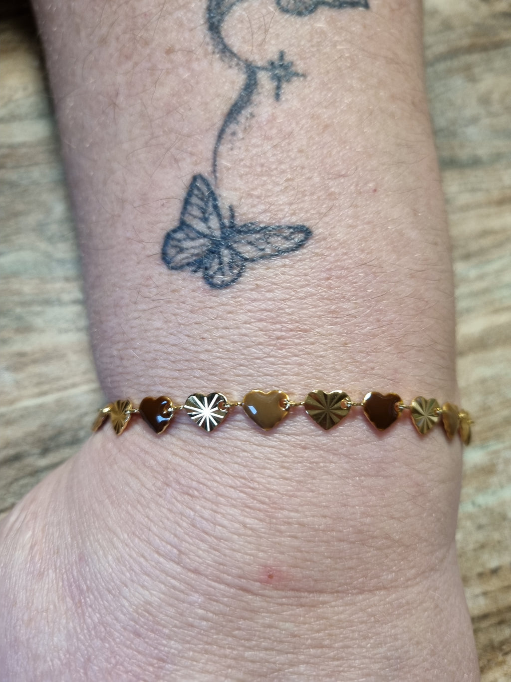 Bracelet Cœurs Noir & Or