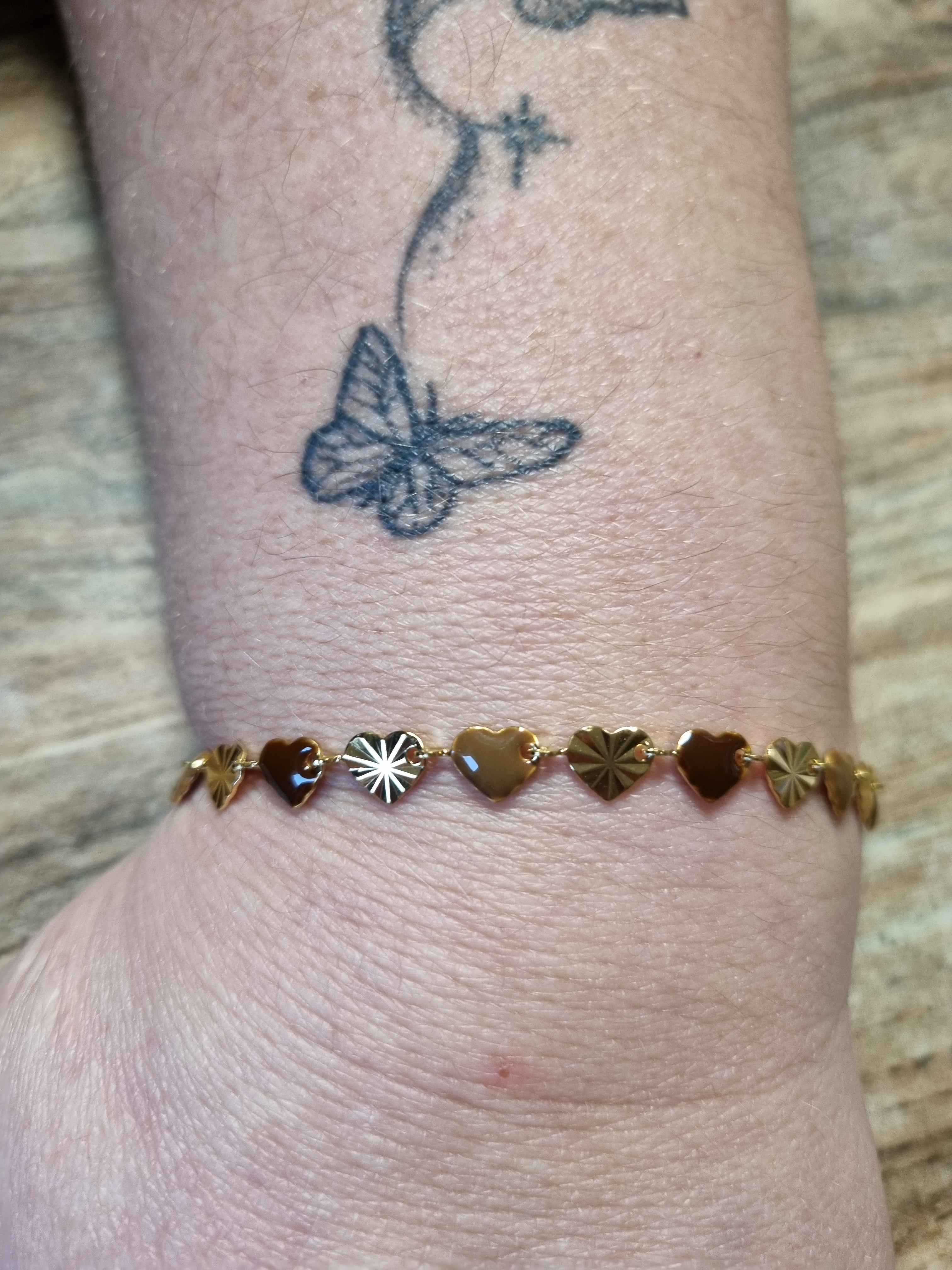 Bracelet Cœurs Noir & Or