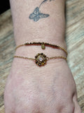 Bracelet doré fleur scintillante