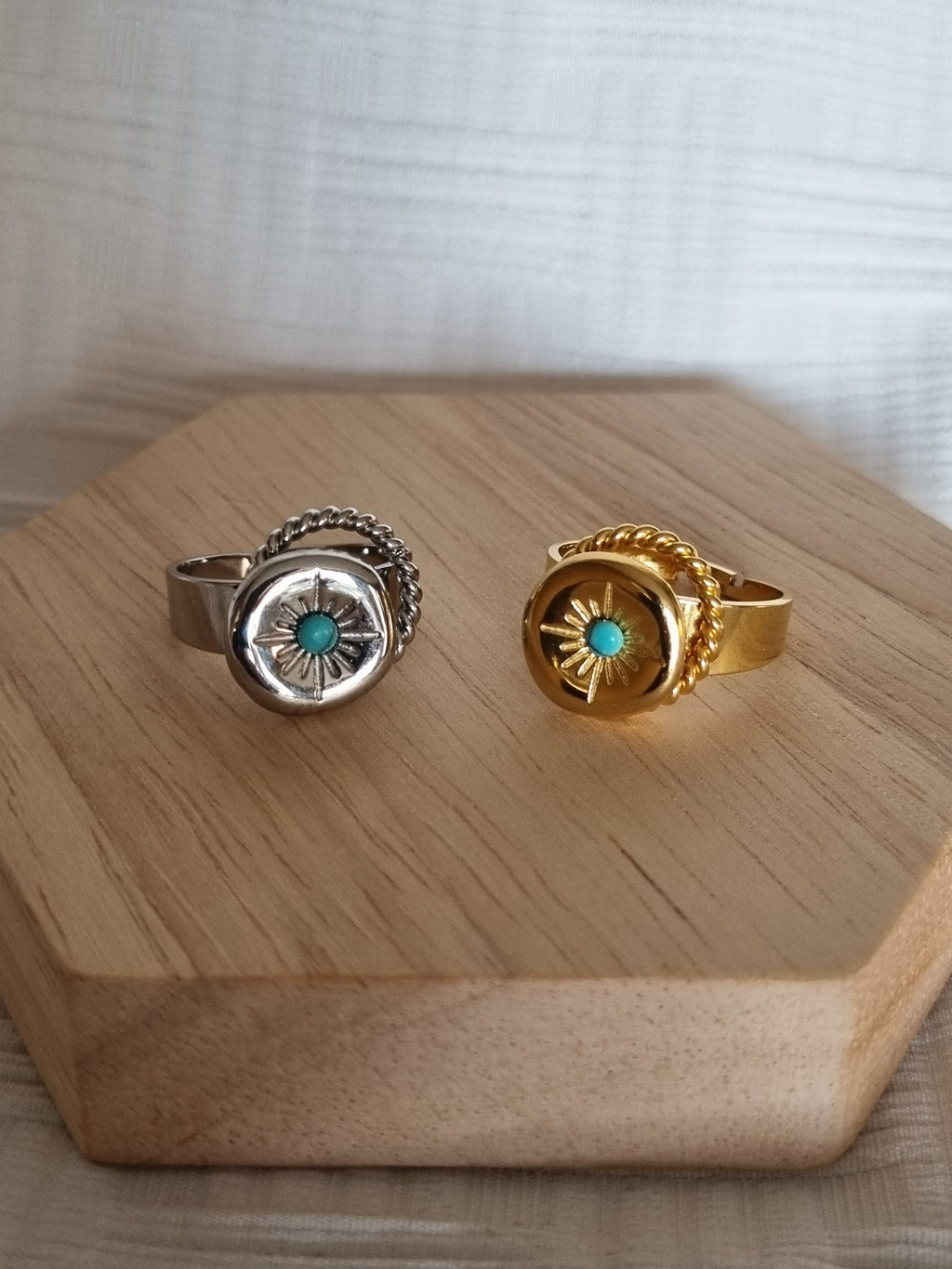 Bague Fleur Turquoise anti-stress