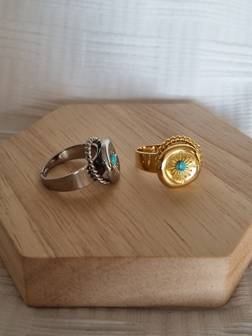 Bague Fleur Turquoise anti-stress