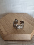 Bague fleur argent