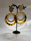 Boucles d'oreilles martelée doré léopard