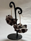 Boucles d'oreilles fleur imprimé Marbré