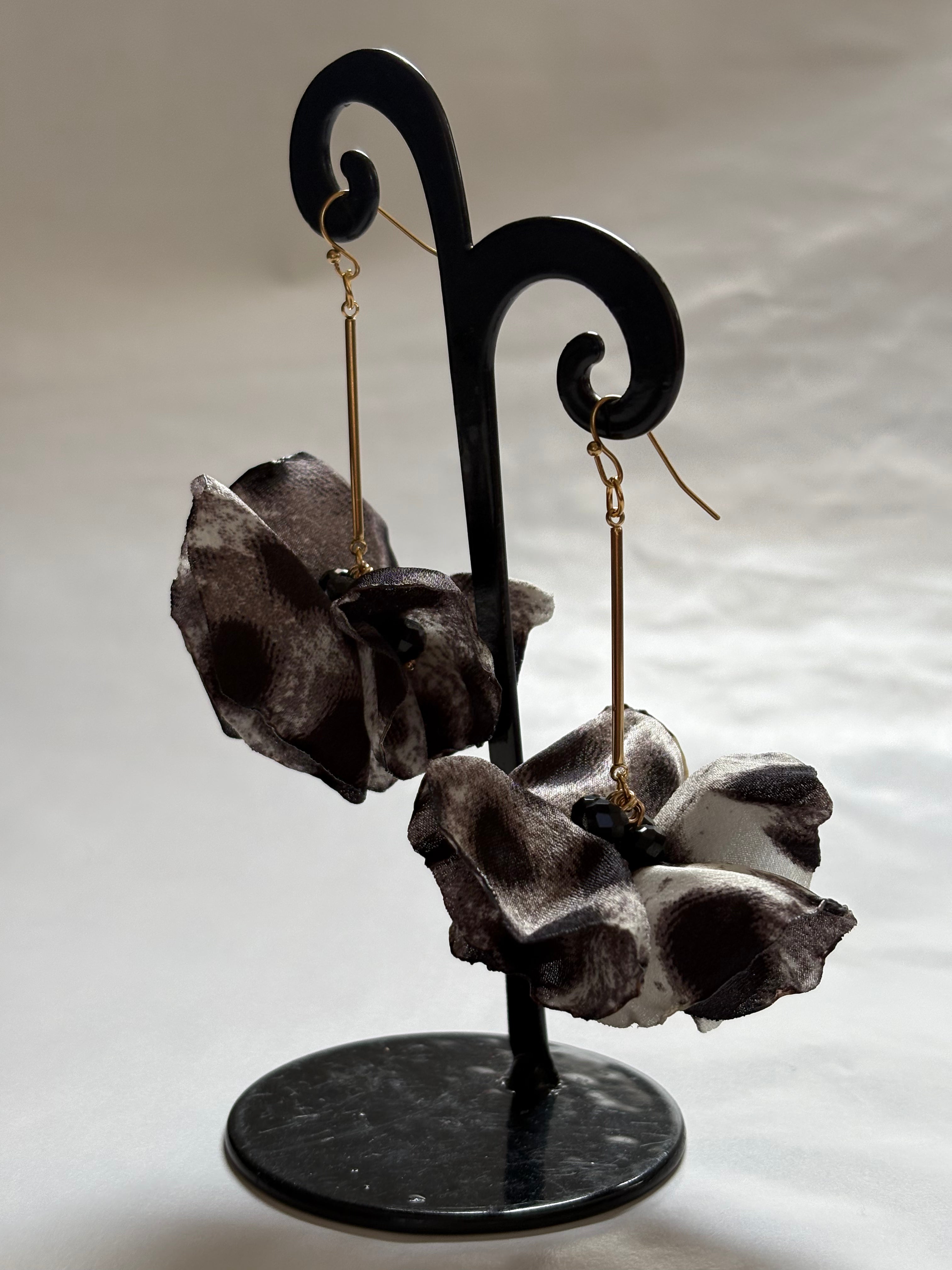 Boucles d'oreilles fleur imprimé Marbré