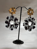 Boucles d’Oreilles fleur Dorées & Marbré